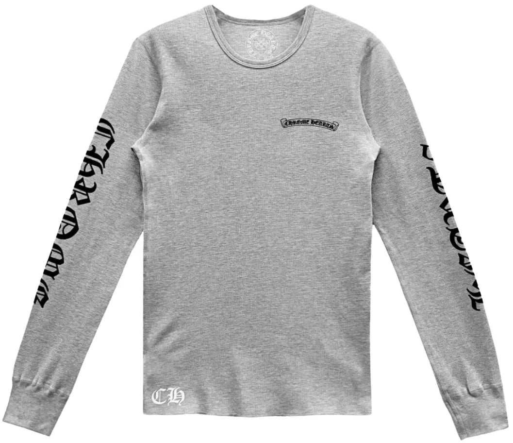 CHROME HEARTS 'SCROLL LOGO' GREY THERMAL LONG SLEEVE
