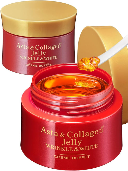 Medicated Asta & Collagen Jelly, Wrinkle & White, All-in-One, 1.8 oz (50 g), Set of 2