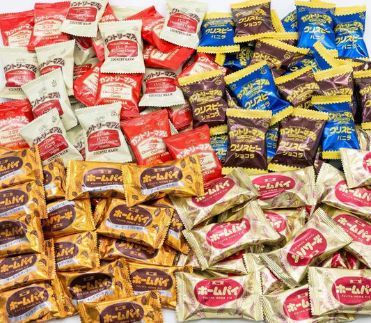 Country Mam & Home Pie, Large Capacity, Total of 130 Sheets (111 Bags), 6 Types, Assorted, Unbranded Products, Individually Packaged, Commercial Use, Confectionery (Country Mam 2 Types / Crispy 2