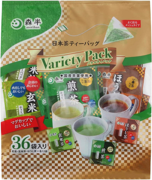 Mori Han Japanese Tea Bag Variety Pack, 36 Bags x 2 Bags