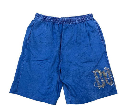 BOSSI 'BLUE AND GOLD' RHINESTONE SHORTS
