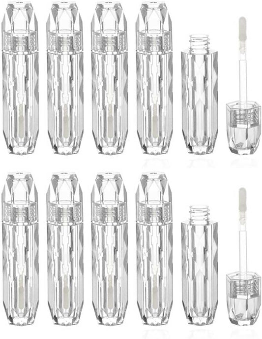 Lip Gloss, 0.08 fl oz (2.5 ml), 10 Pieces, Lip Gloss Tube, Refill Container, Lip Gloss, Container, Lip Gloss Bottle, Refill Tube, Stylish, Cosmetic Container, Lipstick Tube, Handmade, Transparent