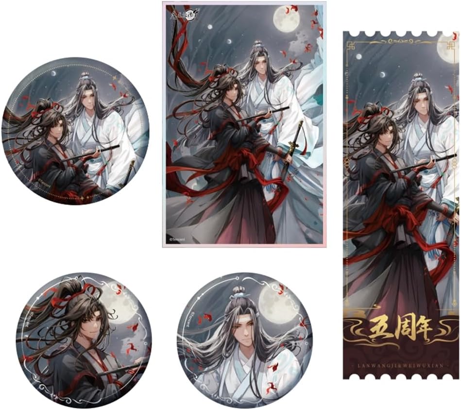 "Magesoshi" Geki Muenyi & Indigo Forget All In Set Can Badge Acrylic Colored Paper Anime Area Official Goods