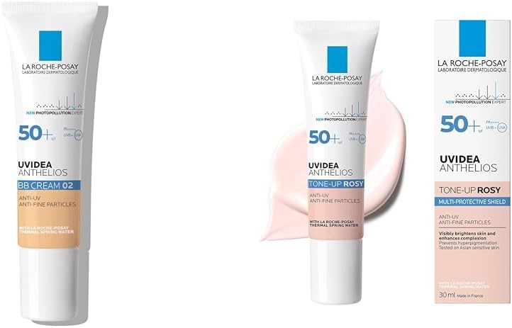 La Roche-Posay [Set Purchase] [Sunscreen BB Cream] UV Idea XL Protection 02 Natural 1.0 fl oz (30 ml) SPF50+ PA++++ Moisturizing, Sensitive Skin + La Roche-Posay [Sunscreen Makeup Foundation] UV Idea