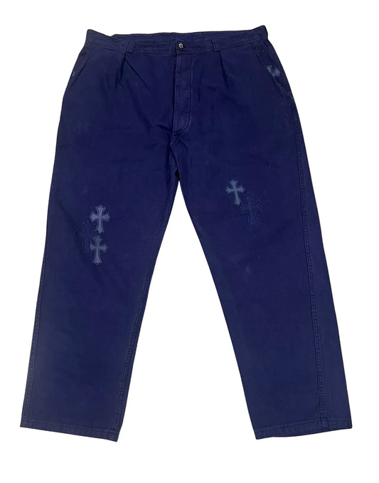 CHROME HEARTS '31 PATCH' BLUE PANTS