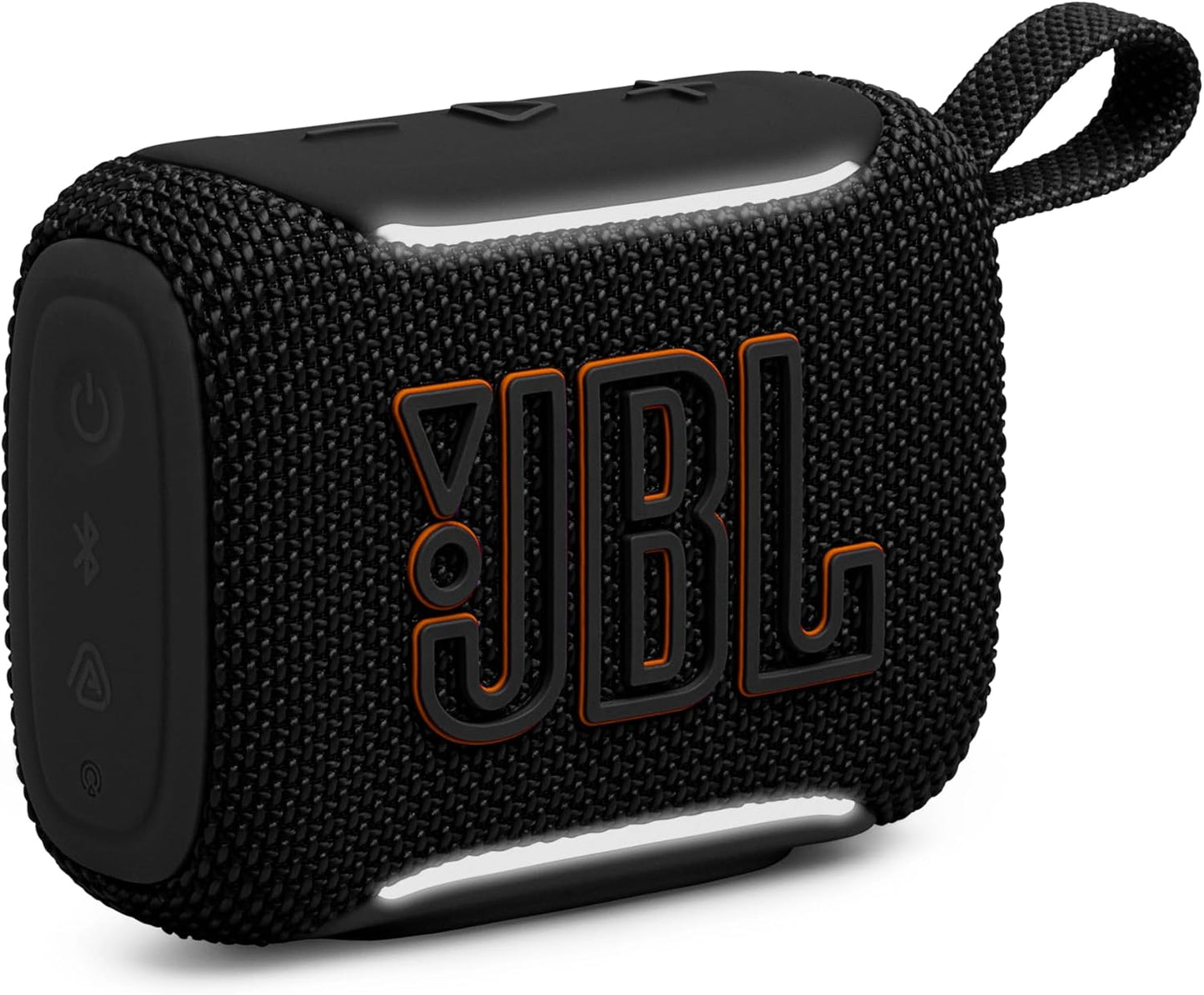 JBL JBLGO5BLKJN GO5 Bluetooth Speaker, USB C Charging, IP68 Dustproof, Waterproof, Lossless Playback, Ambient Edge Light, AirTouch, Stereo Pairing, Small, App Compatible, Auracast Compatible, Passive