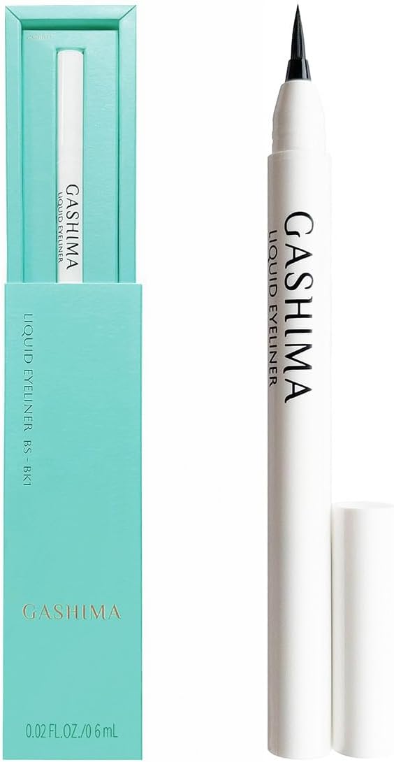 GASHIMA Liquid Eyeliner BS-BK1 Liquid Eyeliner, 0.004 inch (0.1 mm) Easy to Draw, Fine Line, Smooth Drawing, Quick Drying, 24 Hours Fade Resistant, Waterproof, Smear-Resistant, Black, 0.6mL, Made in
