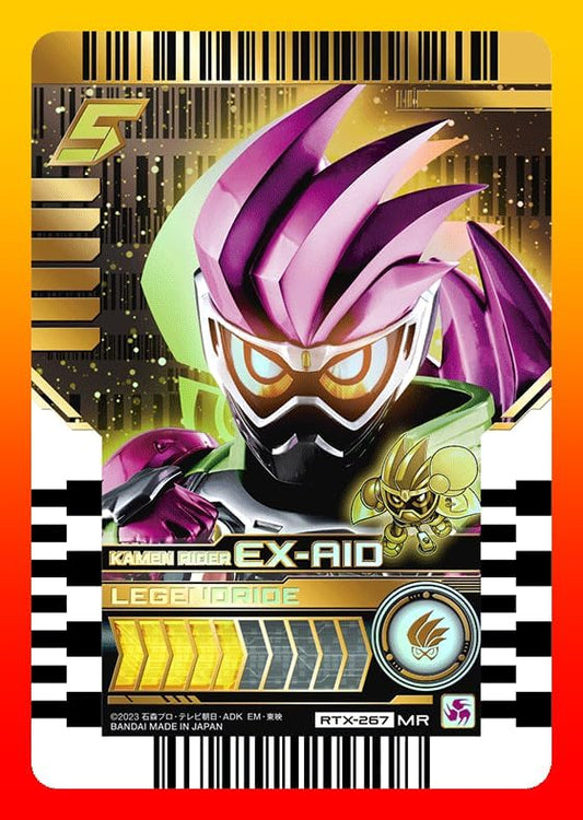 Bandai Ride Chemey Trading Card Kamen Rider Ex-Aid Marvelous Rare MR RTX-267 PHASE: EX02 Gotcha Driver Legend Driver Rider Card