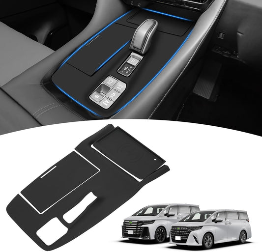 Mozan Toyota Alphard Vellfire 40 Series Shift Panel Rubber Mat Compatible with Excective Lounge Console Cover, Rubber Mat Cover, Scratch Resistant, Stain Resistant, Anti-Fingerprint, For Vehicles,