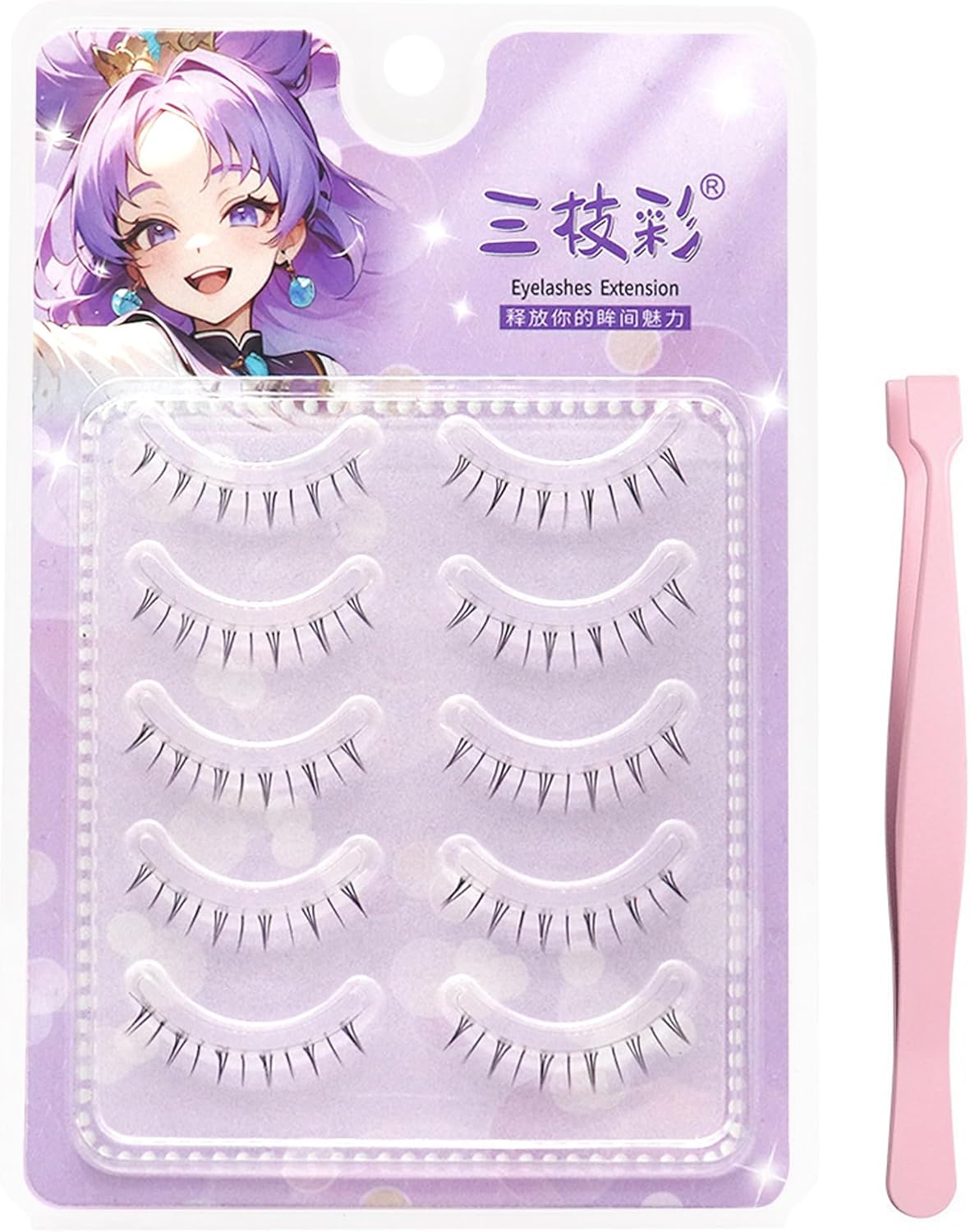 MAEXUS 下まつげ つけま 束感 5組セット 【写真撮影・COSPLAYのチョイス】 黒軸 ナチュラル 瞳が大きく見える 柔軟軸 超軽量 手作り 再利用可能 日常メイク コスプレ用 黒 (A.下まつげ用)