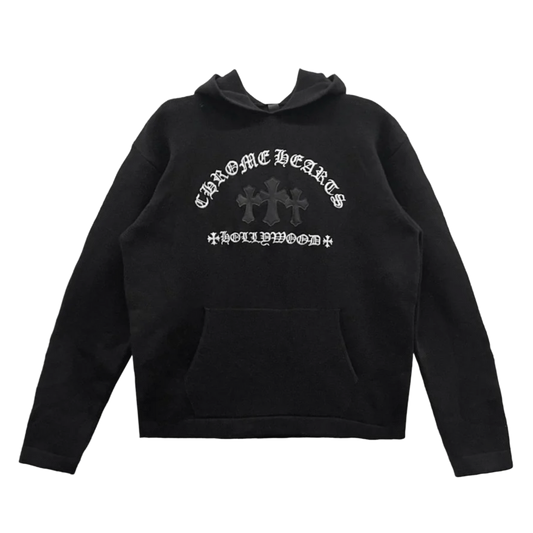 CHROME HEARTS 'HOLLYWOOD' BLACK CASHMERE HOODIE