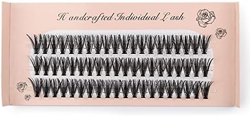60 Bundles Mixed Fishtail Everyday Makeup Stage Recital Party False Eyelash Extensions Handmade Contact Eyelashes Volume Mink Soft C Curl Thickness 0.1 mm Length 0.03 inch (8 mm), 0.4 inch (10 mm),