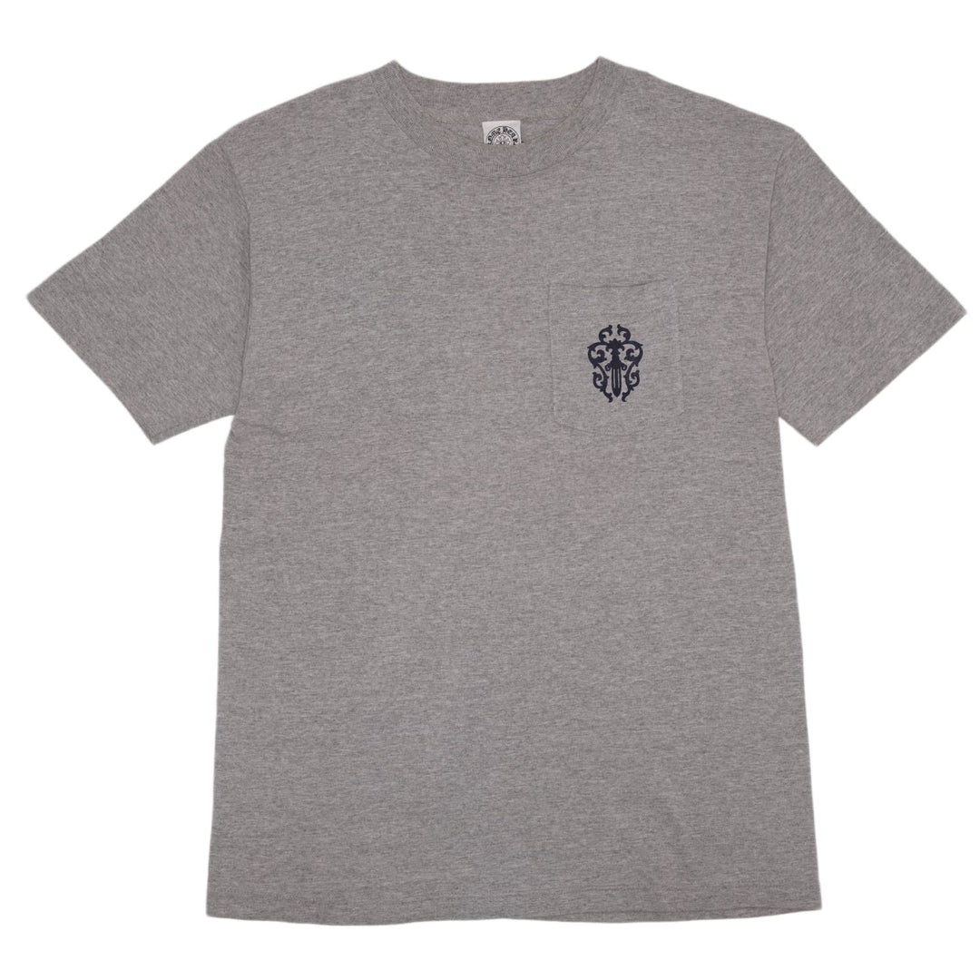 CHROME HEARTS 'HEATHER GREY' VINTAGE FLORAL DAGGER TEE