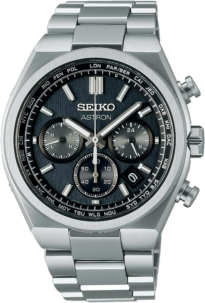 [Seiko Watch] ASTRON Nexter Solar Radio 8B92 World Time Chronograph, Dial: Black, Bracelet Type