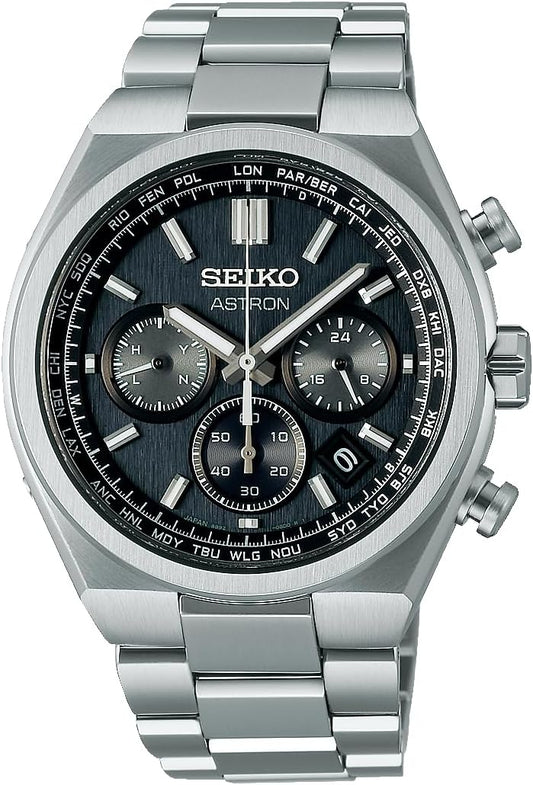 [Seiko Watch] ASTRON Nexter Solar Radio 8B92 World Time Chronograph, Dial: Black, Bracelet Type