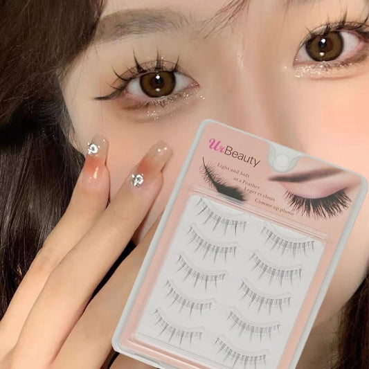 False Eyelashes, Set of 5, Popular, Handmade, Actress Eyelashes, Transparent Shank, Natural Finish, Popular, Everyday Makeup, Cosplay