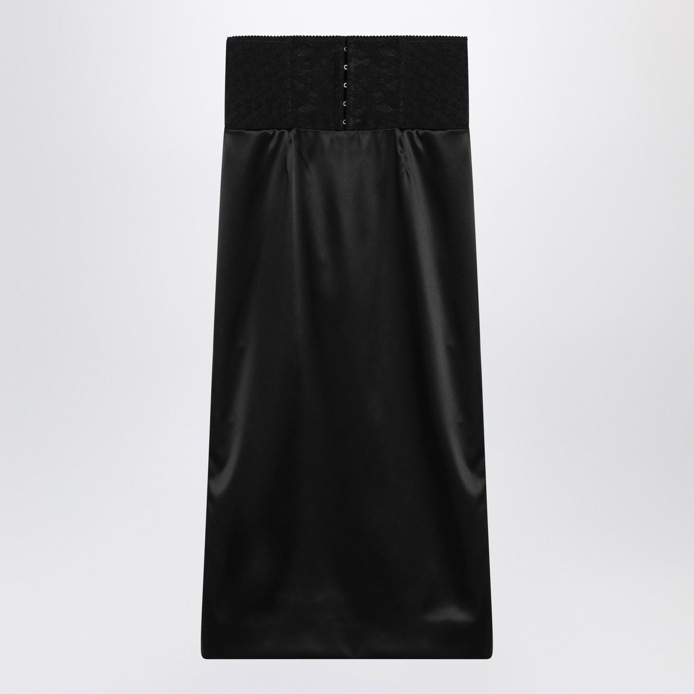 Dolce  Gabbana コルセットベルト付きのドルチェ＆ガッバーナブラックミディスカート - Image 1