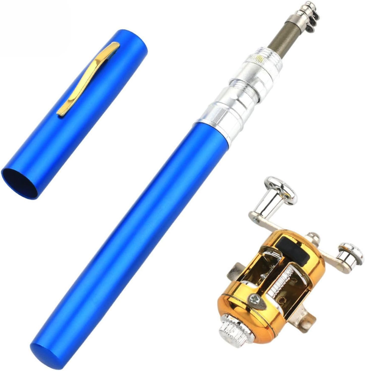 HOTQ Fishing Rod with Reel, Simple Fishing Rod Set, Fishing Mini Telescopic, Pen Type Rod, Introduction to Fishing, Advanced Fishing, Beginner Fishing