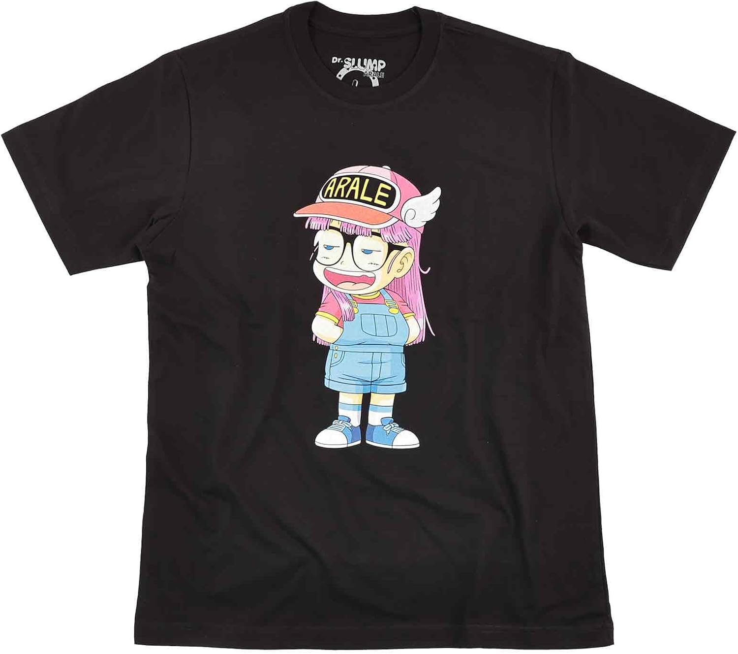 [EVERSOUL] ドクタースランプ アラレちゃん Tシャツ 半袖 うんちくん キャラクター グッズ がっちゃん アニメ 誕生日プレゼント ペアルック メンズ ブラック [並行輸入品]