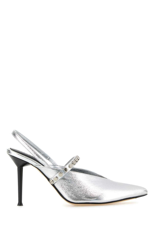 Alexander Mcqueen アレクサンダーマックイーンシルバーレザーレベルポンプ - Image 1