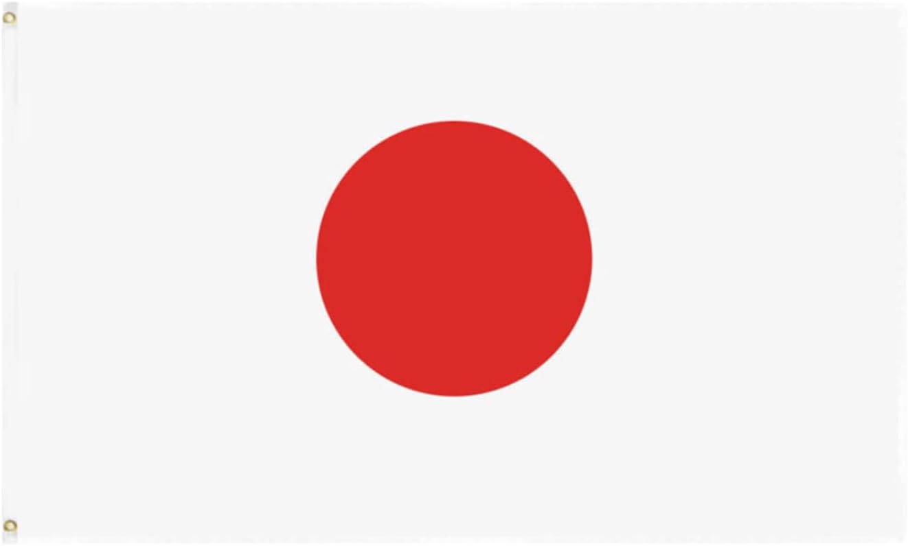 01.Japan, National Flag, Grommet Type, 35.4 x 59.1 inches (90 x 150 cm), For Attaching Poles, Metal Holes