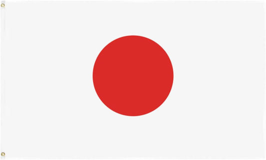 01.Japan, National Flag, Grommet Type, 35.4 x 59.1 inches (90 x 150 cm), For Attaching Poles, Metal Holes