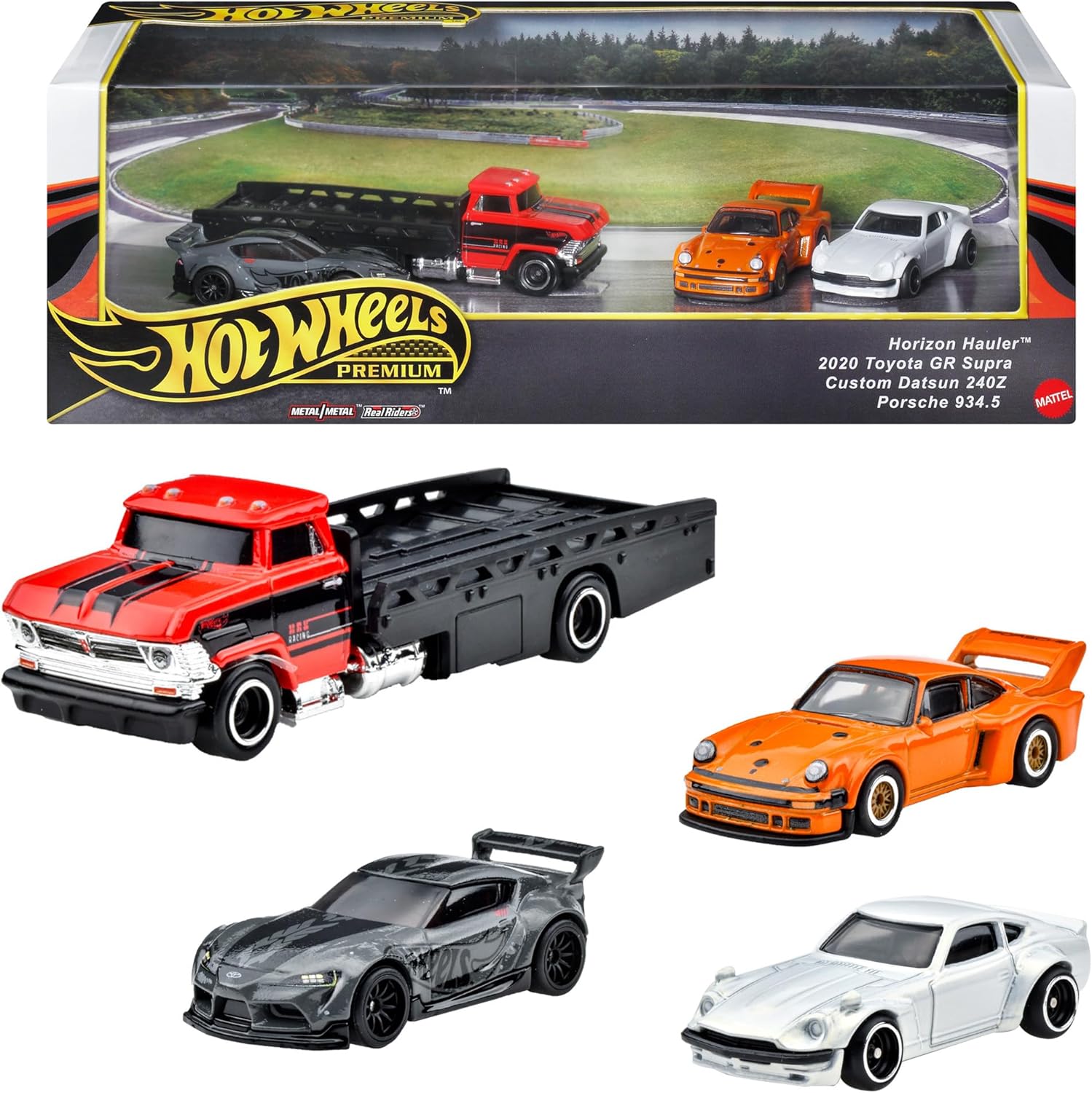 Hot Wheels Premium Collector Set Assortment - Wide Body Set Toy Vehicles, Mini Cars, 4-Pack, Ages 3 and up, Multi 987A-GMH39