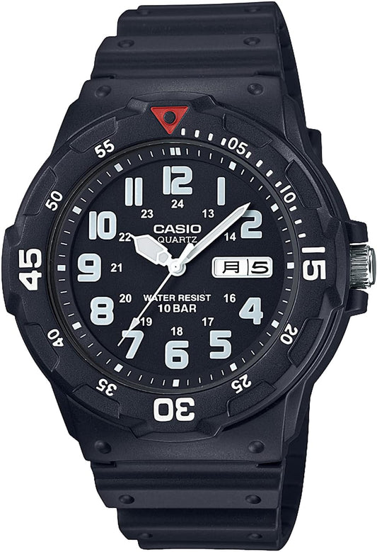 Casio Watch, Collection, Analog Resin, Black (Date/Day), Newest model