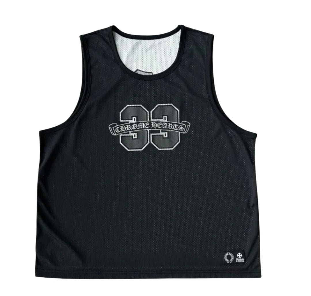CHROME HEARTS 'BLACK' MESH SLEEVELESS REVERSIBLE JERSEY