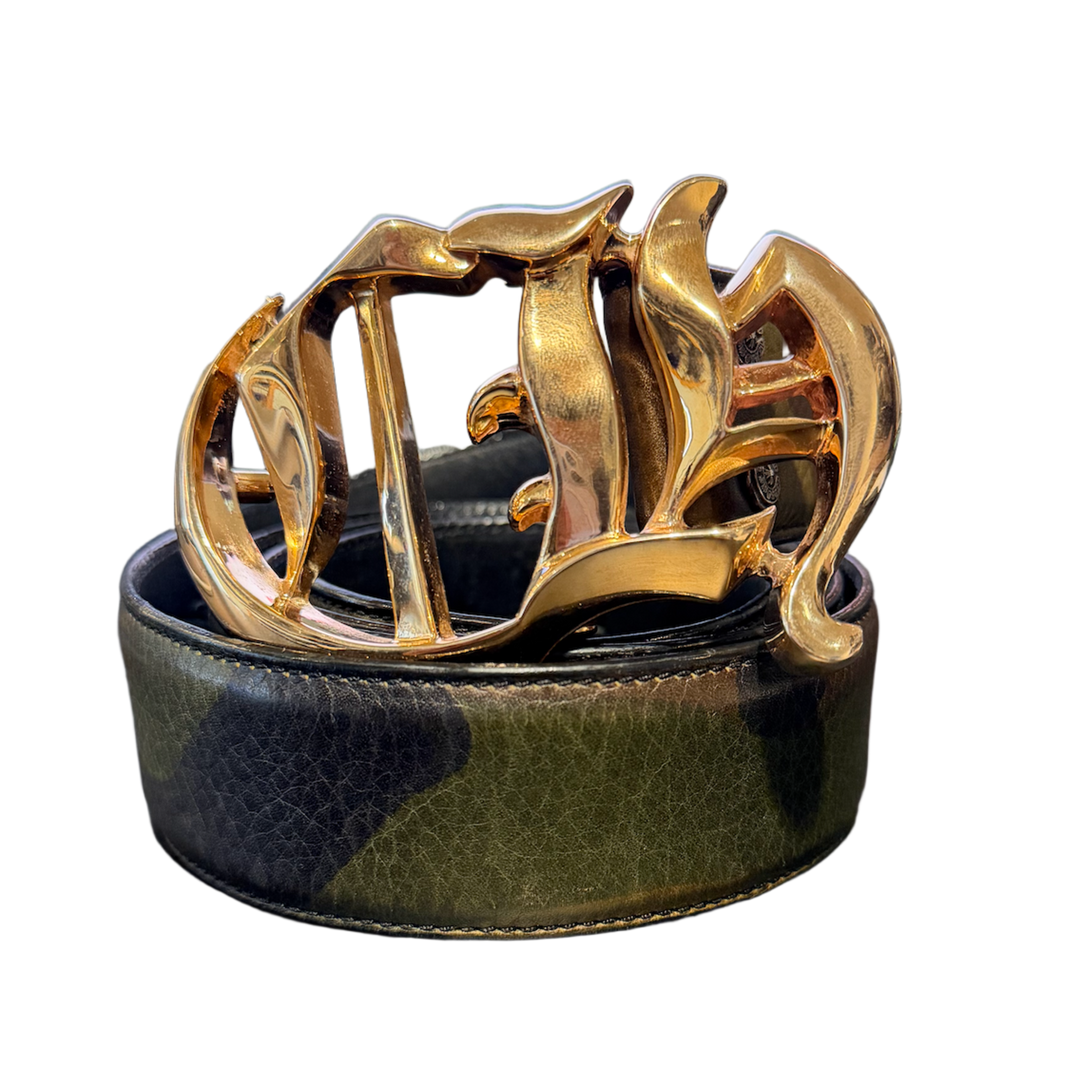 CHROME HEARTS 'BRONZE CH' CAMO BELT