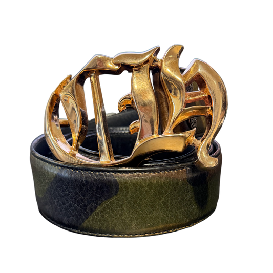 CHROME HEARTS 'BRONZE CH' CAMO BELT
