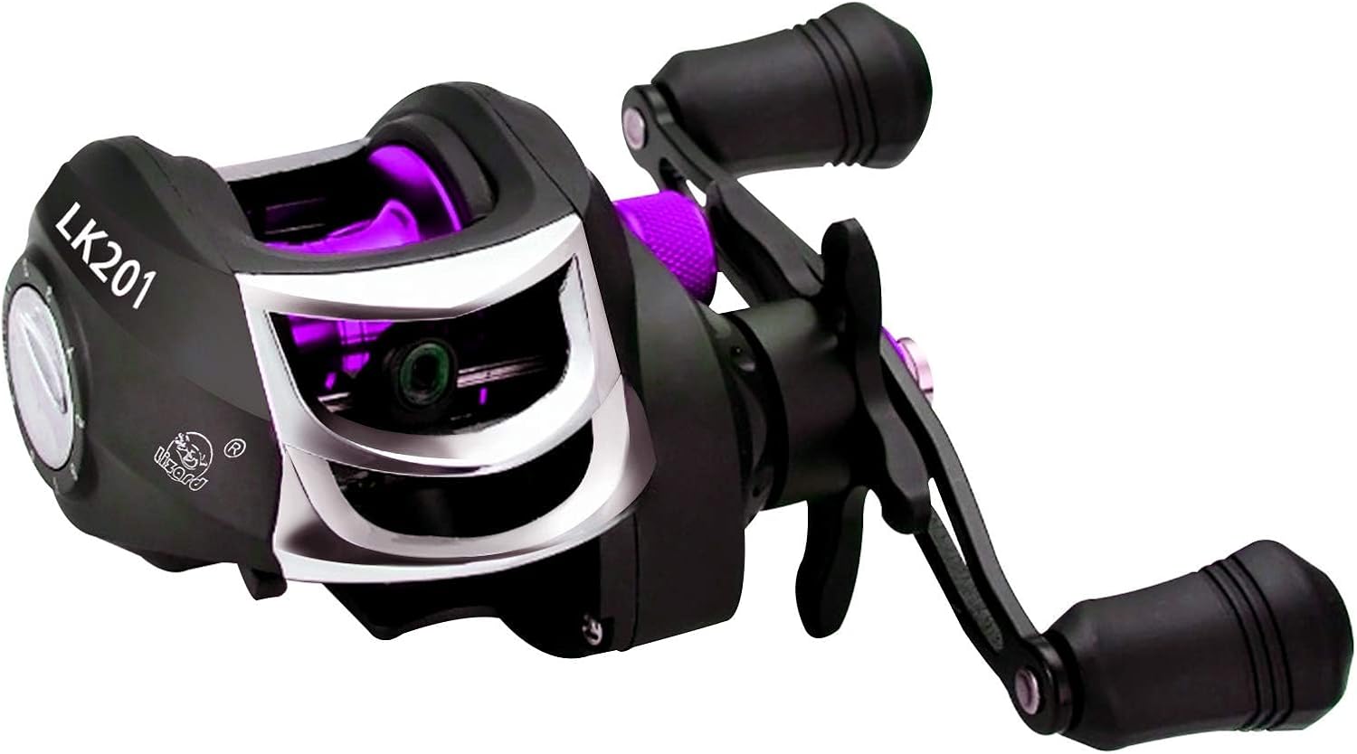 Bait Reel, Saltwater Fishing, Freshwater Fishing, Magnetic Brake, 7.2:1 Gear Ratio, 17+1BB, Maximum Drag Force, 17.6 lbs (8 kg), Bass Fishing, Fishing Reel, Lightweight, Left/Right Handle (Left