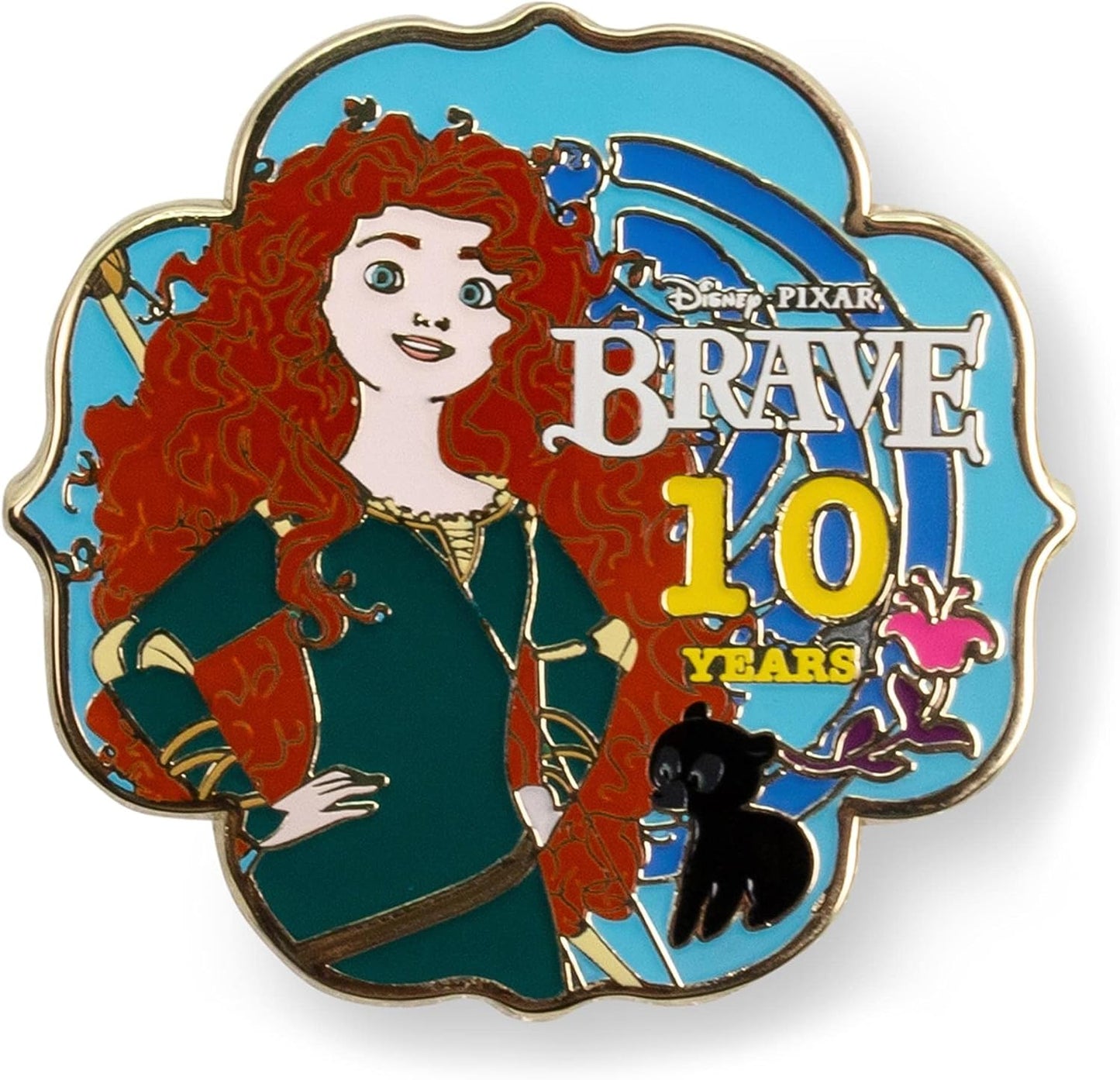 Disney Pixar Brave 10 aniversario edición limitada esmalte Pin exclusivo | Broche de metal accesorios para mochila, ropa, sombreros | Bonitos regalos de princesa y coleccionables