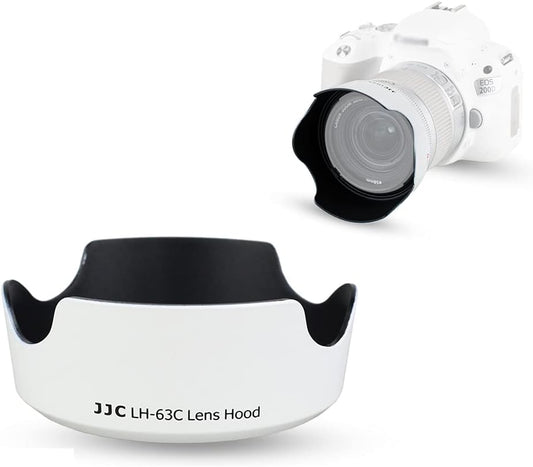 JJC Reversible Canon EW-63C Compatible Lens Shade for EF-S 18-55mm F3.5-5.6 IS STM & EF-S 18-55mm F4-5.6 IS STM Lens, White EOS Kiss X10i 90D Kiss X10 200DII 200D II 58mm Lens Hood and More