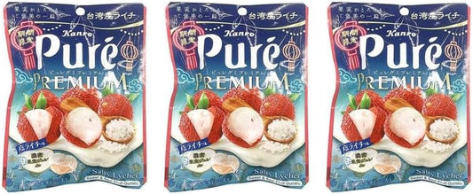 [Bulk Purchase] Pure Gummi Premium Okinawa Pineapple/Taiwan Salt Lychee Assortment Set, Rich Fruit Feel, Juicy Gummies (3 Bags)