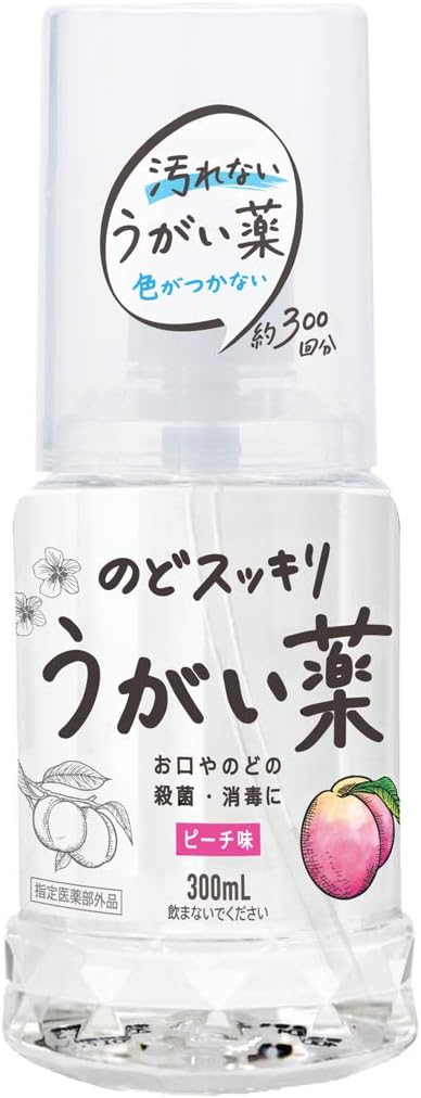 【Designated Quasi-Drug】Nodo Sukkiri Gargle CP Peach Flavor 300ml