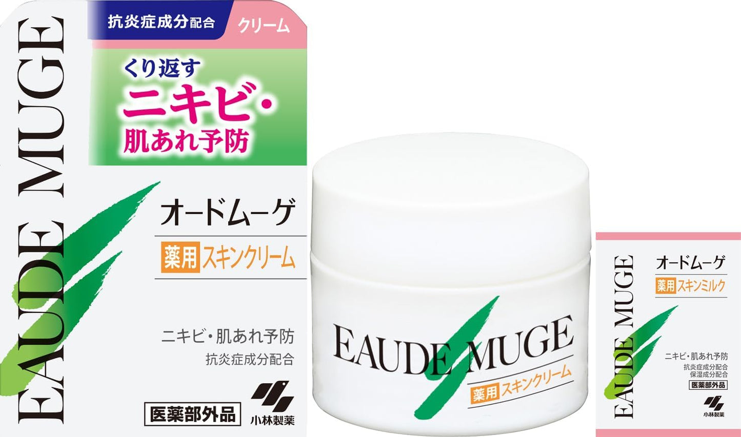 [Official] Eau De Mugue Medicated Skin Cream, 1.4 oz (40 g), Eau De Mugue Series for Prevention of Repetitive Acne and Skin Roughness, Formulated with Anti-Inflammatory Ingredients, Quasi-Drug,