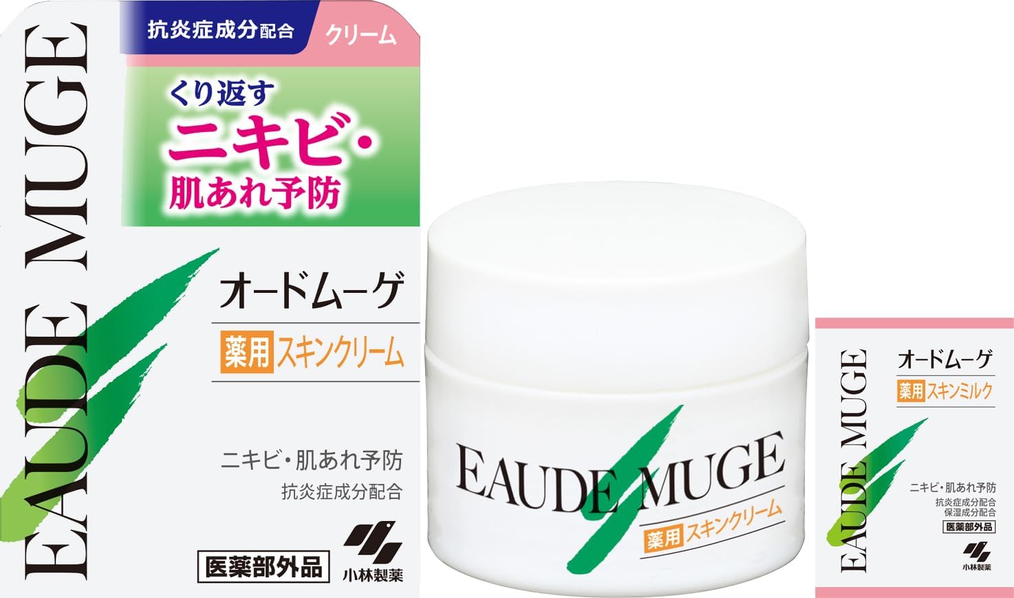 [Official] Eau De Mugue Medicated Skin Cream, 1.4 oz (40 g), Eau De Mugue Series for Prevention of Repetitive Acne and Skin Roughness, Formulated with Anti-Inflammatory Ingredients, Quasi-Drug,