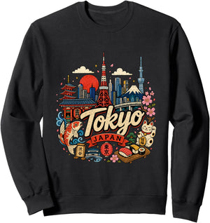 手描き 東京 日本 旅行 お土産 ランドマーク ギフト トレーナー