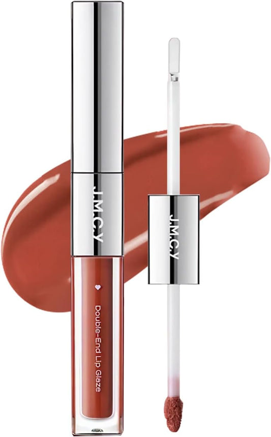 JMCY Lip Gloss 2 in 1 Double Ended Lip Tint Lip Oil Never Fade Lipstick Moisturizing Gift Popular TikTok Chinese Cosmetics 6 Colors (NR04#)