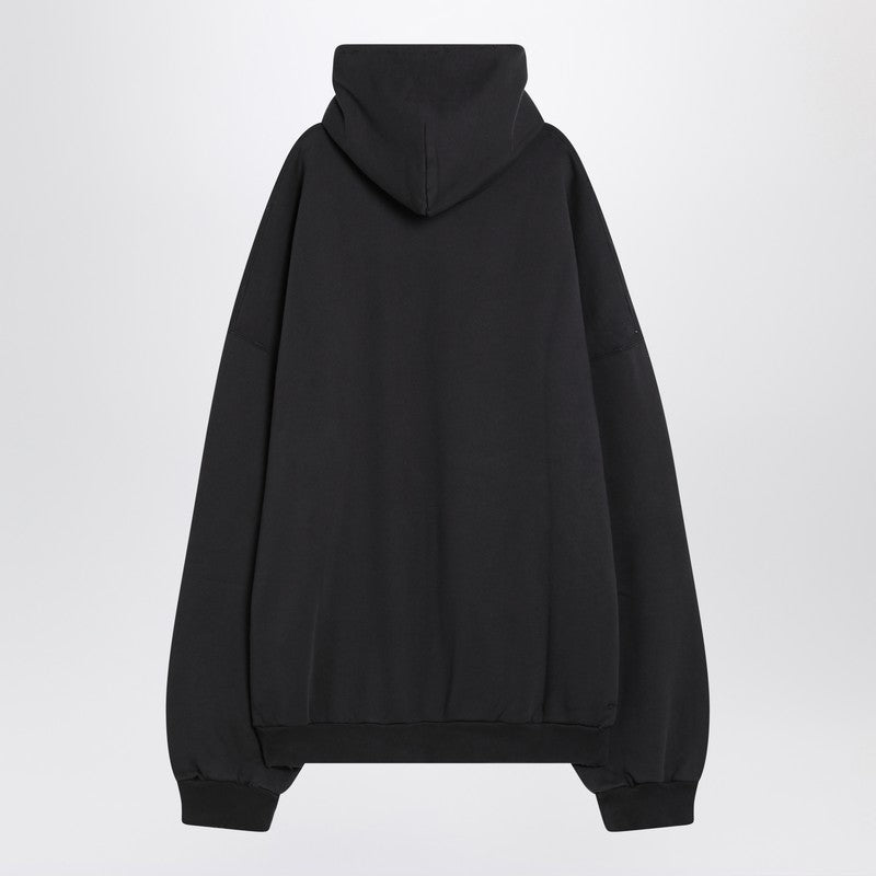 Balenciaga バレンシアガ光学黒い洗った特大のパーカー - Image 1