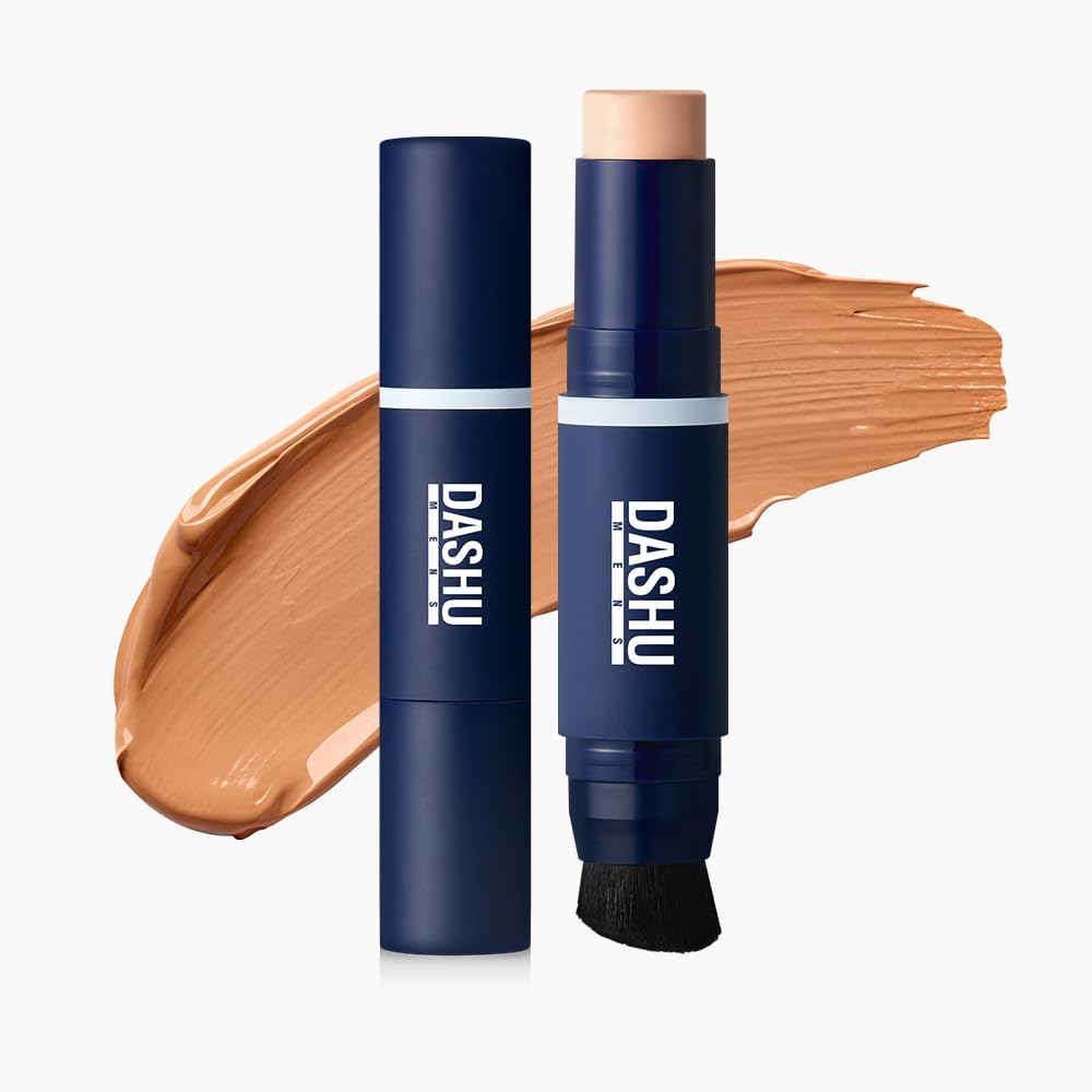 Dashu Men's Multi-Cover Stick Foundation, Acne Scars, Pores, Dark Stains Hide, Primer, Concealer, BB Cream, Sunscreen, SPF50+/PA++++ No. 2, 1.1 fl oz (30 ml)
