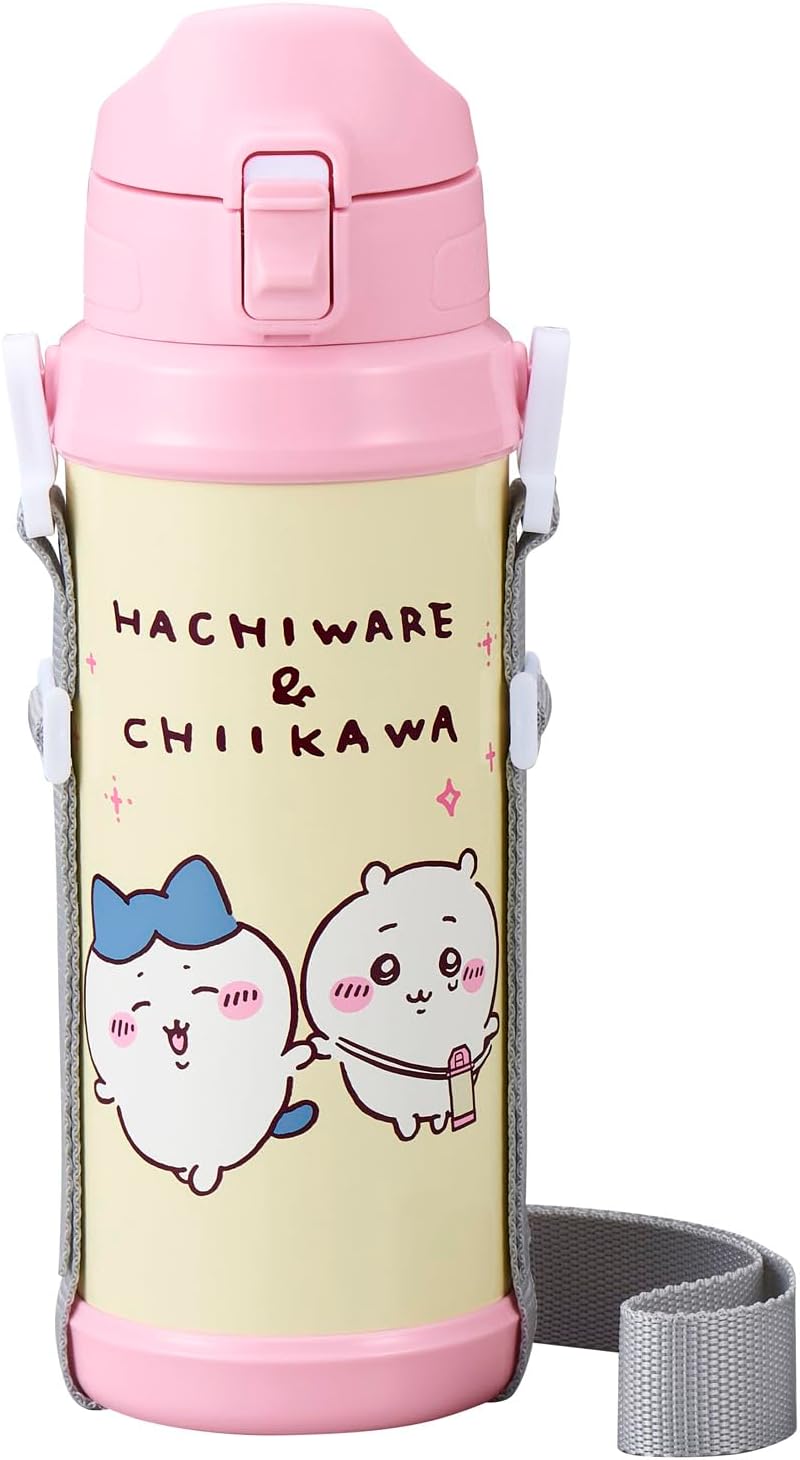 OSK OSK Water Bottle, Direct Stainless Steel Bottle, 800ml, Chiikawa, with Strap, Lock, One-Push, Cold Retention, Direct Drinking, Cute, Drink, Beverage, SBR-800D