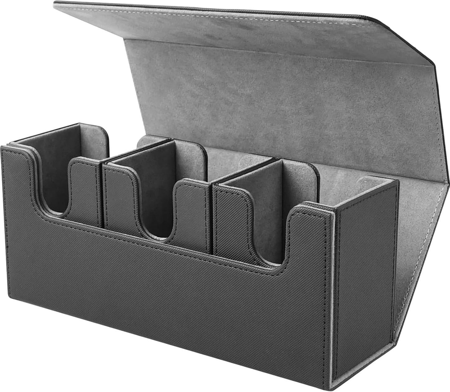 Saeda Deck Case, Trading Card Case, Storage Box, Storage Box, Holds 300 Cards, Large Capacity, Pokécards, Deck Case, 3 Sorting, Trading Card Case, Leather, Card Display Window, Magnetic Loader