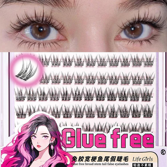 False Eyelashes, No Glue Required, High Adhesion, Cute, 3D, Partial False Eyelashes, Glued, Popular, Beginners, Durable, Natural False Eyelashes, Lightweight, Comfortable, For Travel and Daily