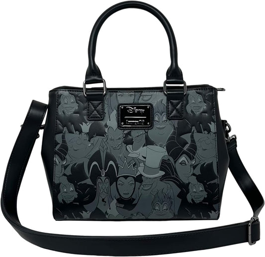Loungefly Disney Villians Full Print Shoulder Bag, Black, Medium