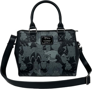 Loungefly Disney Villians Full Print Shoulder Bag, Black, Medium