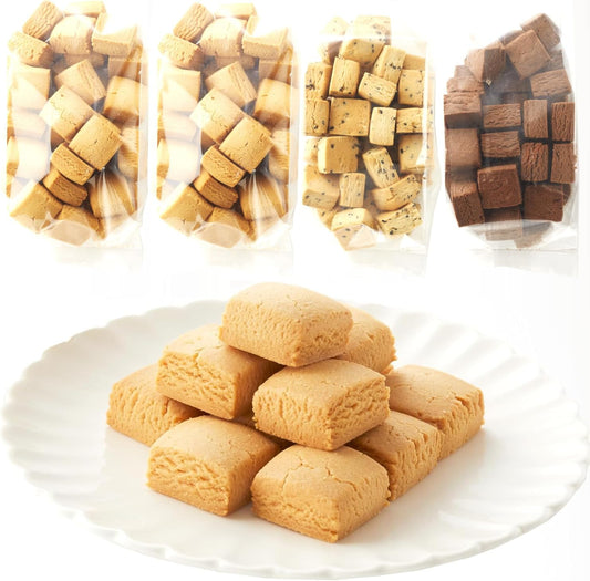 Soy Milk Okara Cookie Mamepuku (2.2 lbs (1 kg), 4 Types, Plain, Cocoa, Tea, Black Sesame Seeds, Diet, Sweets, Diet, Cookies, Low Sugar, Large Capacity, Sugar-free, Low Sugar