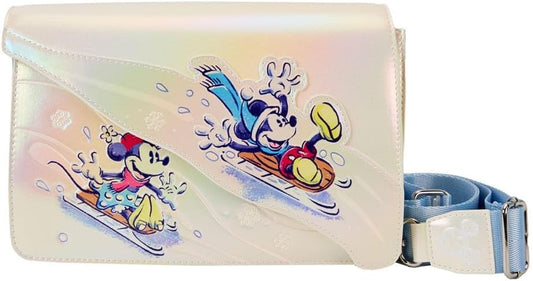 Loungefly Disney Mickey and Friends Winter Wonderland Shoulder Bag, Multi-Colour
