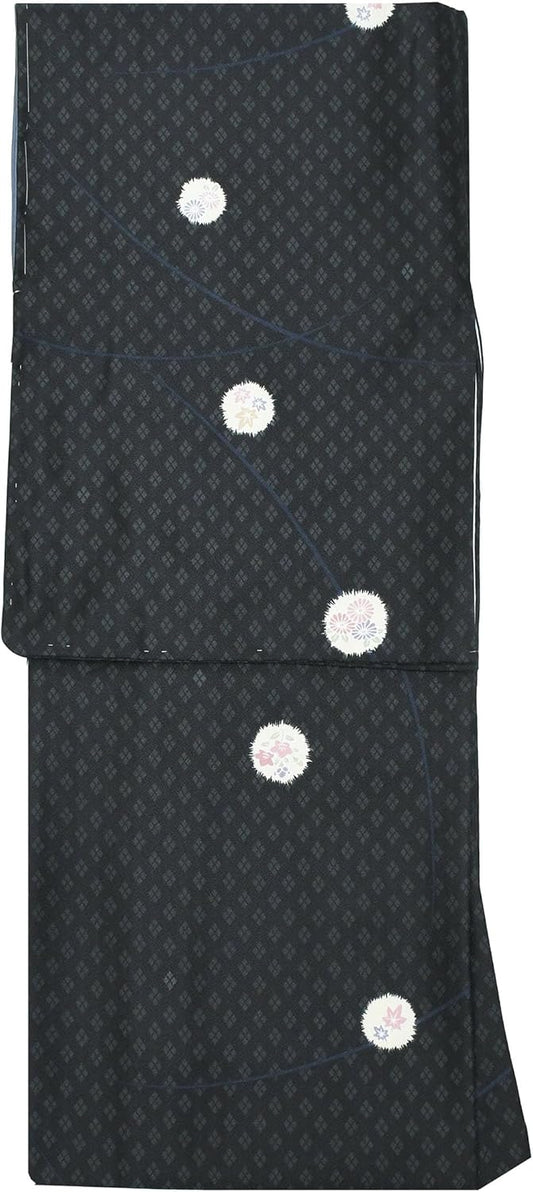 Wagokorokimonya appk1412-l Lined, Large Size, Washable Kimono, Tailoring, Crepe Fabric, Pretty, Coordinating, Fine Pattern, Women's, Wide Collar, Casual, Stylish